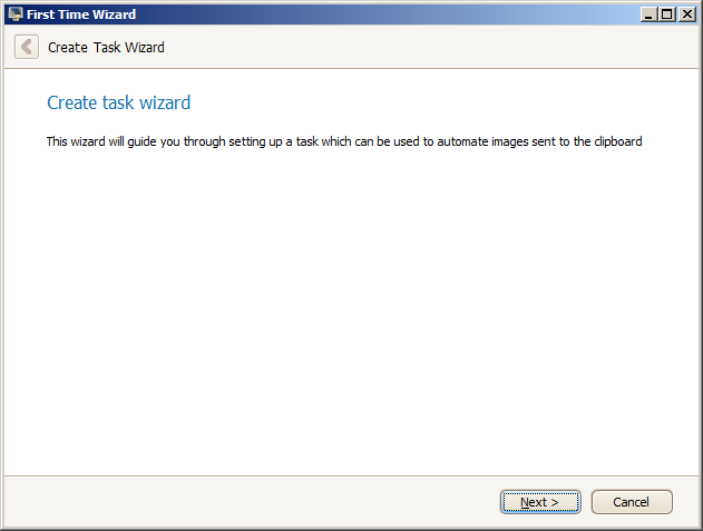 New Task Wizard Step #1